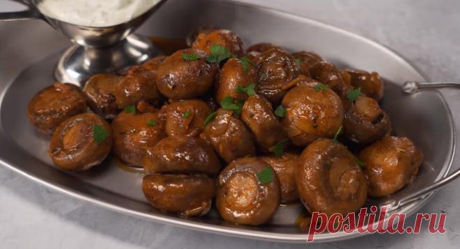 Немецкая закуска - шампиньоны в чесночном соусе  