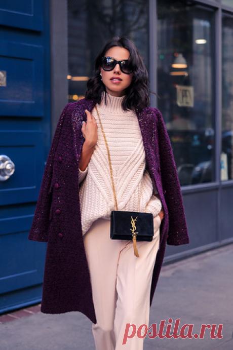 Свободный полёт - косы вразлёт. Свитер спицами от ASOS.