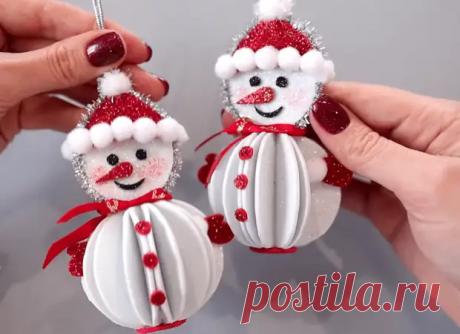 Объемные снеговики: предельно простая техника — харизматичный результат - Сам себе мастер - медиаплатформа МирТесен