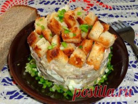 Салат с мясом и сухариками - Кормежка.ру