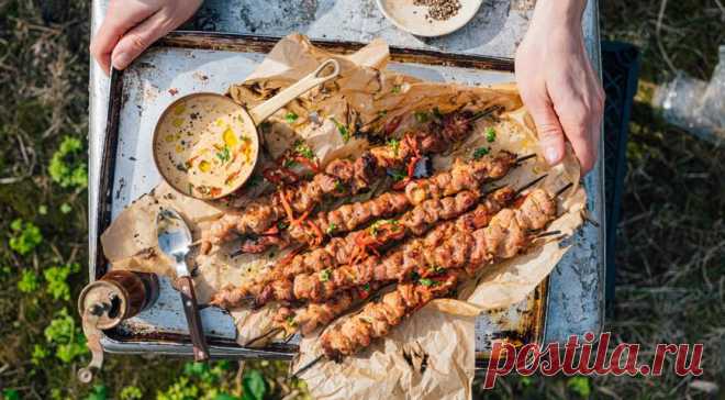 Шашлычки из индейки с кокосовым соусом-маринадом, пошаговый рецепт с фото