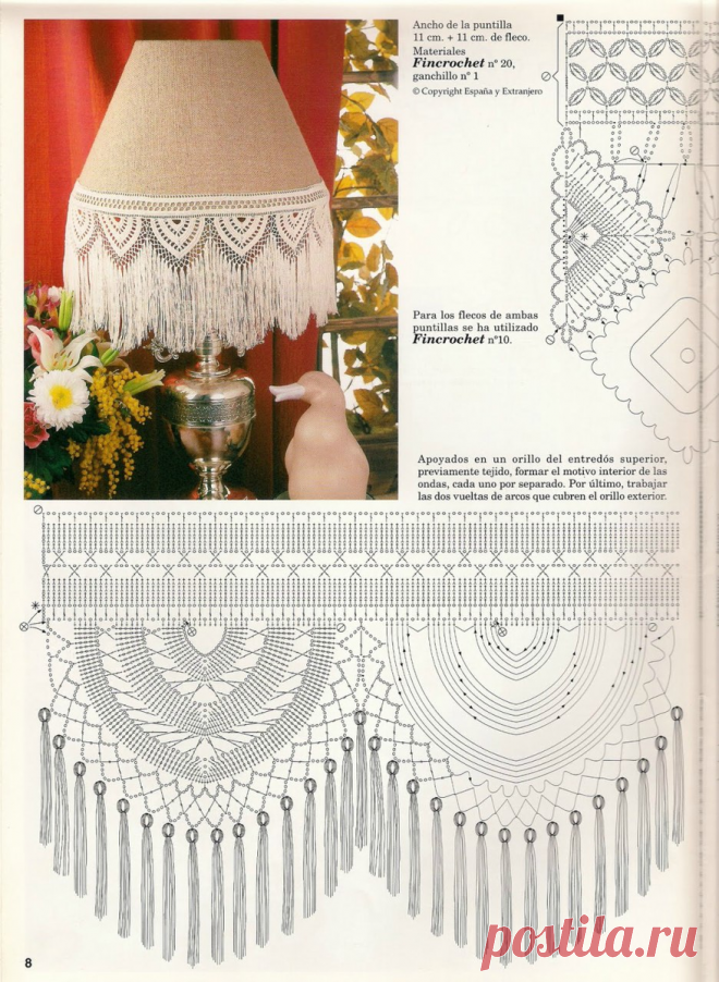 Красивая кайма крючком (схемы) - Вязание крючком | Вязание крючком | Дзен