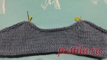 горловина и скосы плеч укороченными рядами | Дзен