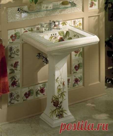 Дизайн раковины в интерьере ванной.