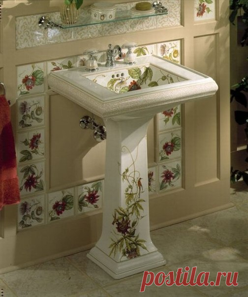 Дизайн раковины в интерьере ванной.