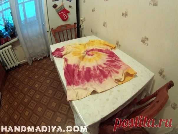 Как покрасить футболку в технике тай-дай (tie-dye). ~ HandMadiya.com
