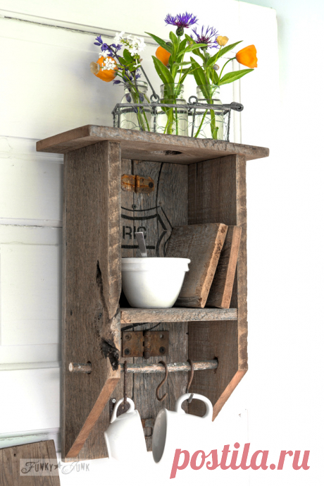A reclaimed wood branch shelf that's really... anything!Funky Junk Interiors