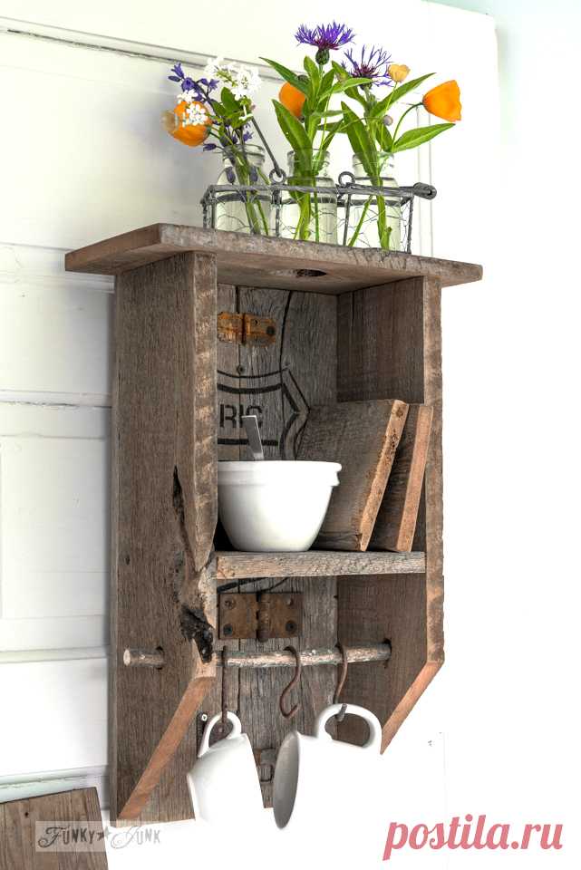 A reclaimed wood branch shelf that's really... anything!Funky Junk Interiors