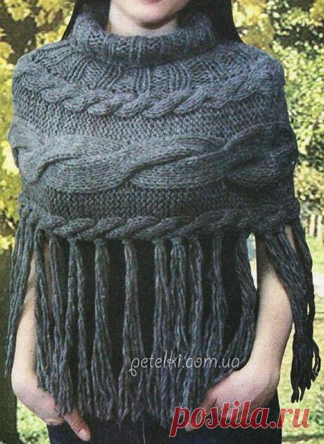 Накидка на плечи спицами. Описание вязания, схемы
