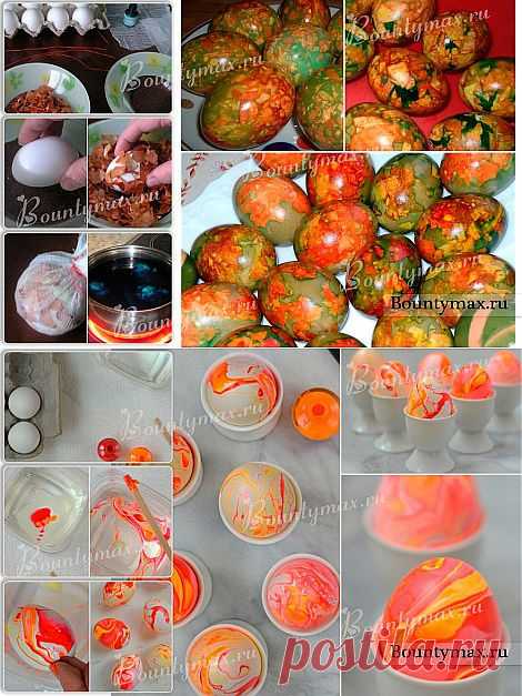 Яйца на пасху: красивый мраморный рисунок