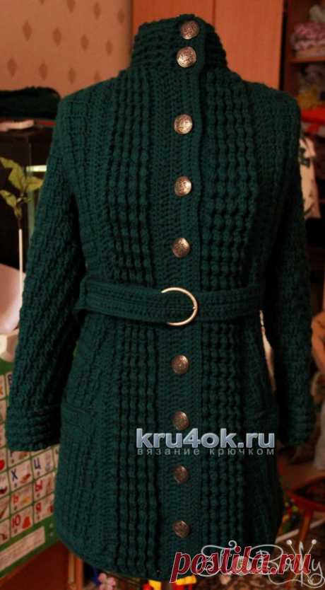 Пальто и сумочка крючком. Работы Елены Петровой