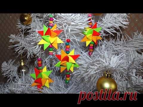 Рождественская звезда из бумажных полосок