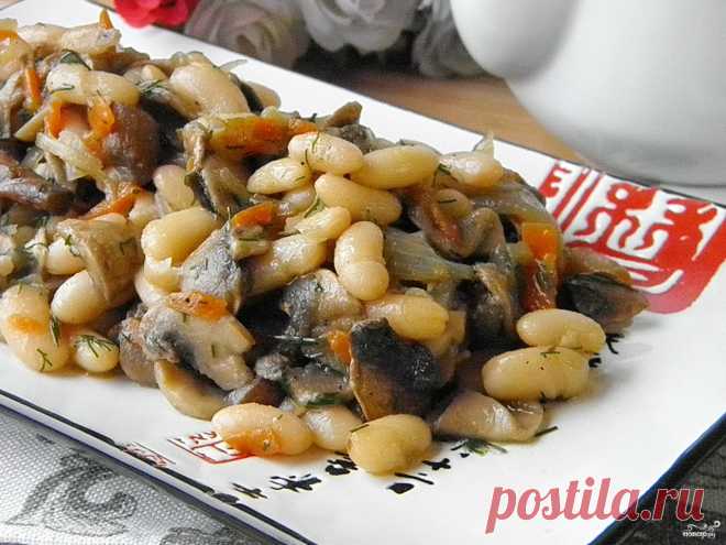 Салат с грибами и фасолью - пошаговый рецепт с фото на Повар.ру