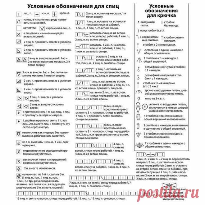 Условные обозначения - спицы | Записи в рубрике Условные обозначения - спицы | Обо всём, что заинтересовало...