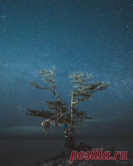 Звёздное небо над Байкалом. Фотограф – Роман Манукян: nat-geo.ru/community/user/216317/ Сказочной ночи.