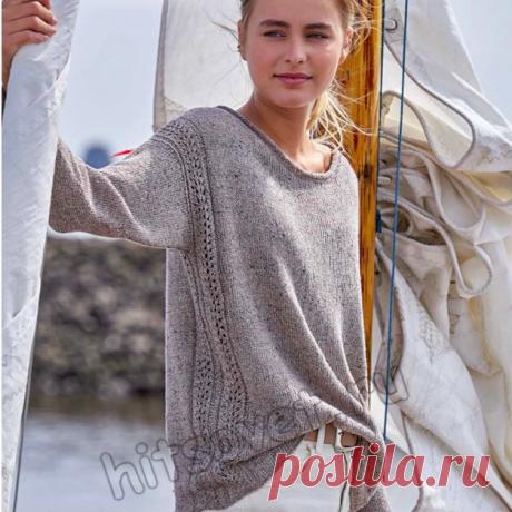 Пуловер с вертикальными ажурными полосами Bianca - Хитсовет