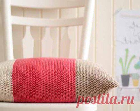 Вязаная наволочка для интерьерной подушки | Искусница
