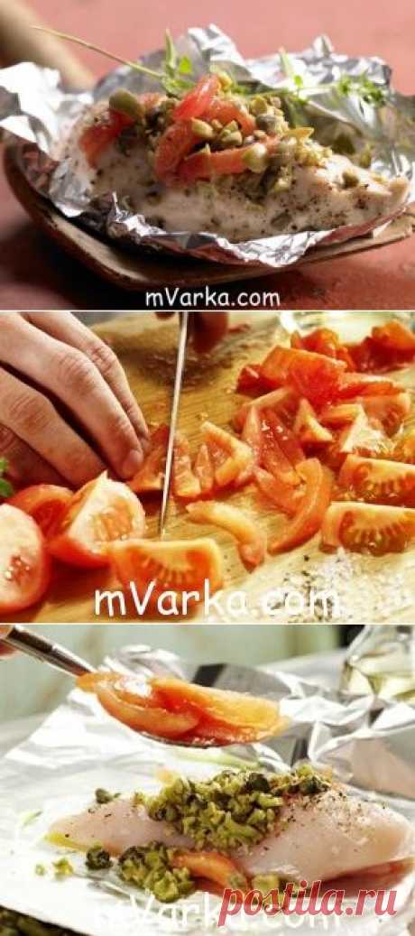 Куриная грудка с помидорами, каперсами и орегано в мультиварке