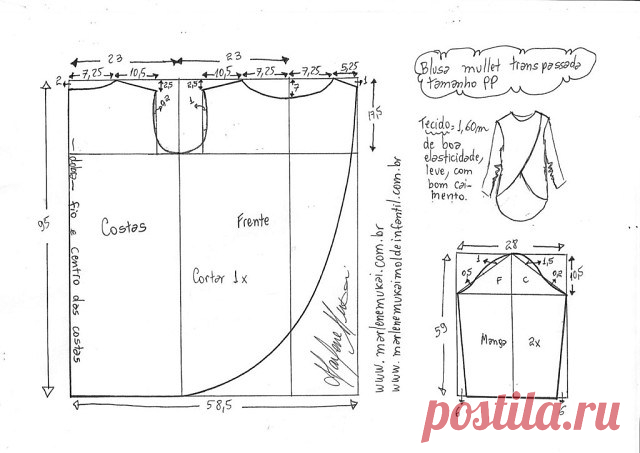 Выкройка свободной туники (Шитье и крой) — Журнал Вдохновение Рукодельницы