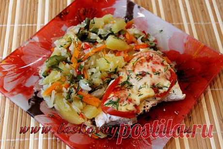 Куриное филе на пару с овощами в мультиварке