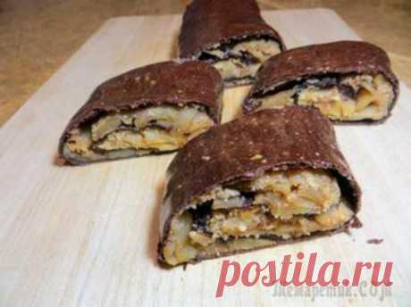 Лакомство к чаю! Шоколадный штрудель с яблоком