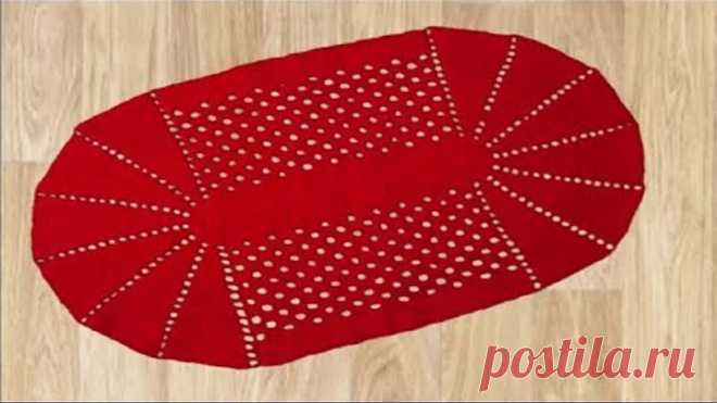 КАК СВЯЗАТЬ ПРОСТОЙ ОВАЛЬНЫЙ КОВРИК КРЮЧКОМ