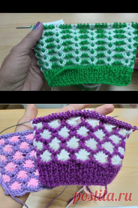 Двухцветный красивый узор. Вязание спицами. - YouTube