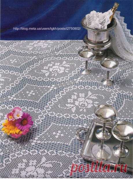 Блог &quot;tgkh&quot;. Прямоугольная скатерть вязаная крючком МЕДАЛЬОНЫ ( филейное вязание ), Блог пользователя tgkh