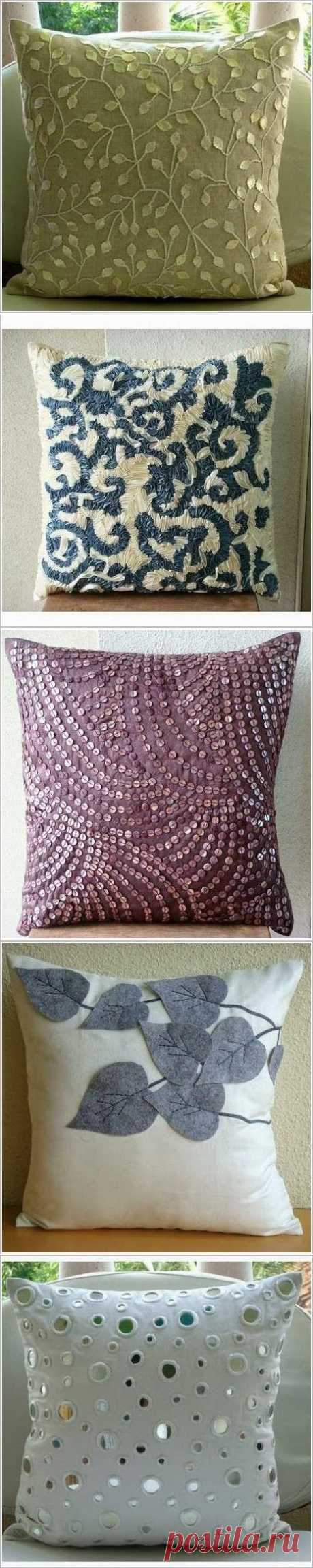 Декор подушек. Pillow, cushions decor ideas. ~ HandMadiya.com