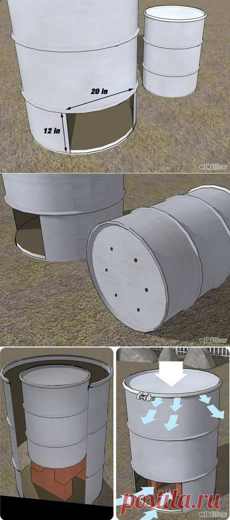 Устройство для получения кускового древесного угля.