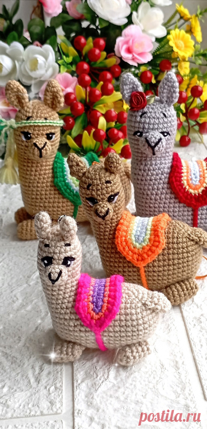 PDF Ламочки 3 в 1 крючком. FREE crochet pattern; Аmigurumi animal patterns. Амигуруми схемы и описания на русском. Вязаные игрушки и поделки своими руками #amimore - маленькая лама, альпака.