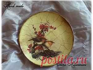 Декоративная тарелка "Птички" - Ярмарка Мастеров - ручная работа, handmade