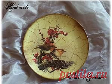 Декоративная тарелка &quot;Птички&quot; - Ярмарка Мастеров - ручная работа, handmade