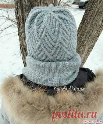 ШАПКА И СНУД «РОМБЫ»

Пряжа Color city ANGORA кролик, 60%акрил, 40%кролик и Milk cotton 45%хлопок, 15%шелк искусст., 40%акрил из молока, подклад шапки — флис, спицы №3,5.

Раппорт 16 петель +19 для симметрии.

На схеме указаны только лицевые ряды, в изнаночных- вязать по рисунку.