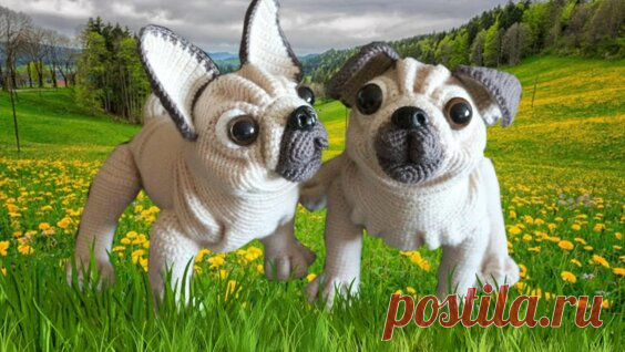 Мастер-класс Мопс, Французский бульдог крючком/Pug, French bulldog crocheted(1 часть) #1 - Яндекс.Видео
