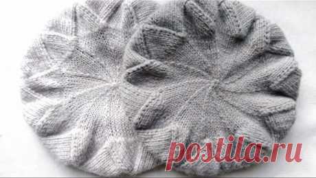 Вязание. Интересный берет. Подробный мк. //Knitting, beret, mk.