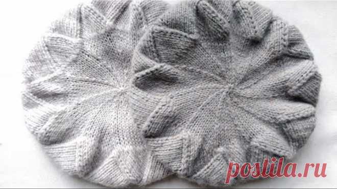 Вязание. Интересный берет. Подробный мк. //Knitting, beret, mk.