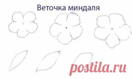Цветущая веточка миндаля |Горячие кружева. Гильоширование или выжигание по ткани