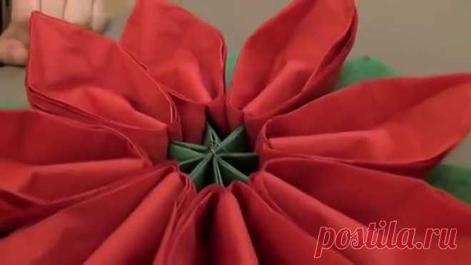Цветок из салфеток - просто и очень красиво