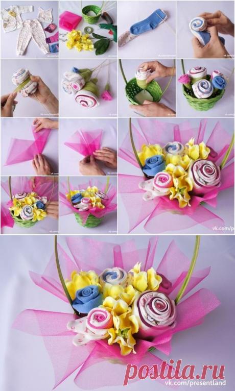 How to DIY Baby Clothes Flower BouquetCreative Ideas | Creative Ideas