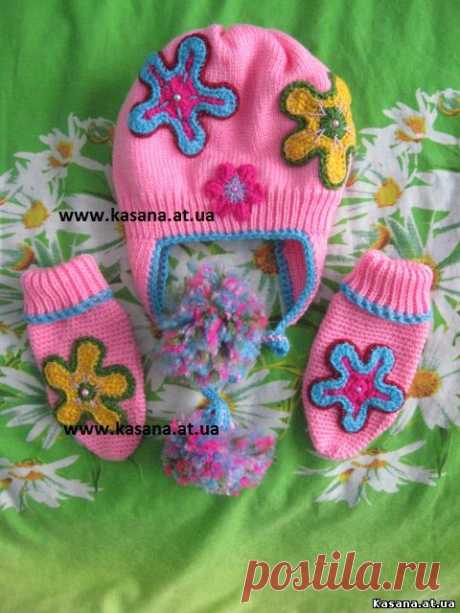 №13 Шапка и рукавички-зимний - Наборы для детей-шапки,шарфы,рукавички &lt;!--if()--&gt;- &lt;!--endif--&gt; - Вязяные вещи - Вязаные вещи на заказ