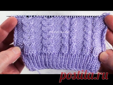 Жгуты 1х1 без вспомогательных спиц, 2 способа (объемный и плоский). 2 ways of cables knitting.