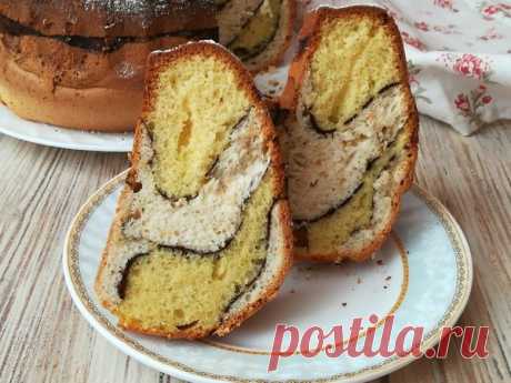 Cамый красивый и очень вкусный кекс "Загадка" - никаких тортиков не нужно Сегодня пеку очень вкусный и очень красивый, даже не побоюсь сказать, необыкновенно красивый кекс "Загадка"...Кекс называется Загадка именно потому, что рисунок внутри кекса всегда получается разным и повлиять на рисунок в данном случае никак нельзя, если только попробовать выложить тесто в другом...