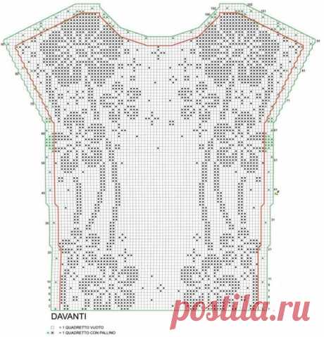 Красивый топ в филейной технике