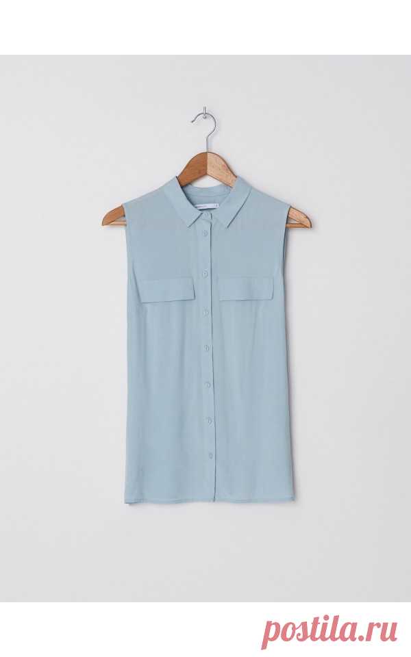 Рубашка без рукавов, HOUSE, ZG640-05X LADIES` BLOUSE, Blouses, niebieski, HOUSE