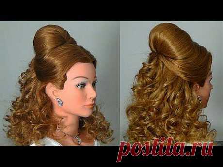 Wedding prom hairstyles for long hair. Вечерняя, свадебная причёска. - YouTube