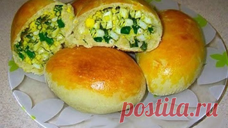 ПИРОЖКИ СОЛНЕЧНЫЕ, ВЕСЕННИЕ с яйцом и зеленым луком. Тесто постное. (Russian pat
