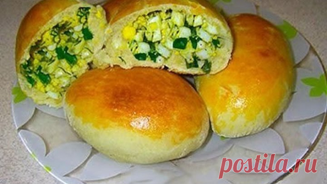 ПИРОЖКИ СОЛНЕЧНЫЕ, ВЕСЕННИЕ с яйцом и зеленым луком. Тесто постное. (Russian pat