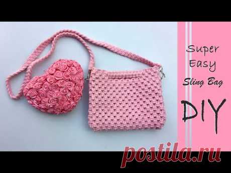 Super Easy Sling Bag - How to Make Handmade Sling Bag | DIY Ladies 2in1 bag with twisted rope - YouTube