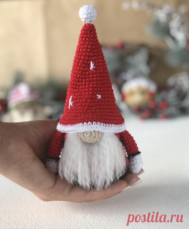 Схема вязания гнома крючком - Новогодний Гном - Амигуруми игрушка | Винера Эйер